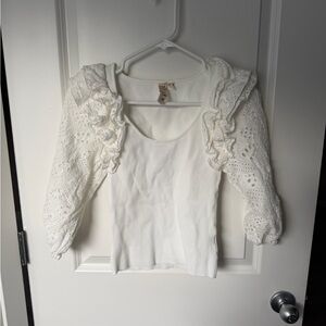 Anthropologie White Lace Blouse
